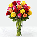 Vase Of Vivid Roses