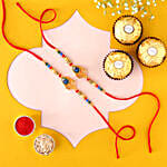 Sneh Peacock Feather Rakhi & Ferrero Rocher