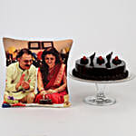 Online Combo of Cake and Personalised Cushion