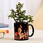 indoor plant in black photo mug