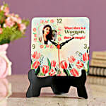 Online printed table clock for womens day