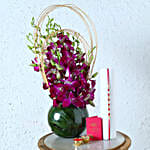 Online Orchids Arrangment and Rakhi