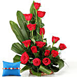Designer Rose Basket and Rakhi Online