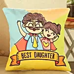 daughters day printed cushion online