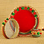 Red Puja Thali Set for Karwa Chauth