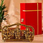 Gold Tone Laxmi Ganesha Saraswati Idols Statue