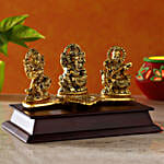 Lakshmi Saraswati Ganesha Idol Set On A Platform