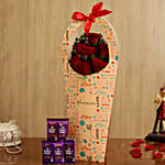 Red Roses In FNP Love Sleeve and Cadbury Dairy Milk