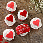 Lovely Hearts Fondant Vanilla Cup Cakes