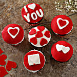 Valentine Hearts Chocolate Cup Cakes Eggless Set of 6