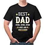 Personalised Best Dad Ever Black T Shirt XL