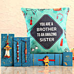 Send 4 Rakhis & Bro To Amazing Sis Cushion