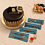 5 Designer Rakhis N Chocolate Cake 1 Kg