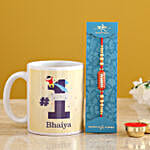 Designer Rakhi and No 1 Bhaiya Mug