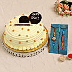 Set of 2 Ethnic Rakhi N Butterscotch Cake Half Kg