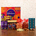 Set of 2 Pearl Rakhi With Celebrations N Dry Fruits