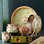 Karwachauth Thali Set With Almonds and Chocolate