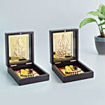 24KT Gold Plated Lakshmi Ganesha Prayer Box