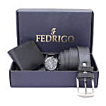 Fedrigo Men's Belt With Wallet & Watch