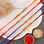 Sneh Ethnic Beads Colourful Rakhis Set of 4