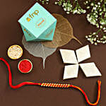 Sneh Golden Beads Mauli Rakhi and Gulab Kaju Katli