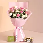 Admire The Beauty Roses Bouquet Ferrero Rocher Box