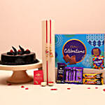 Lumba Rakhi Set N Truffle Cake With Sweet Chocolates
