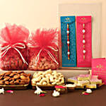 Set of 2 Pearl Rakhi With Kaju Katli N Dry Fruits