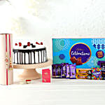 Lumba Rakhi Set N Black Forest Cake With Sweet Chocolates