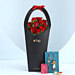 Online Red Roses Sleeve & Bhaiya Bhabhi Rakhi