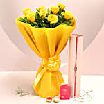 Online Bunch of Roses and Rakhi Combo