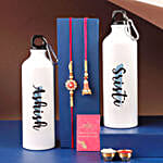 Lumba Rakhi Set and Personalised Bottles Hand Delivery C