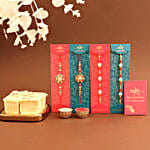 Pearl Ethnic Rakhis With Soan Papdi C