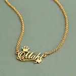 Personalised Crown Underlined Heart Name Necklace