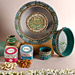 Gota Work Karwachauth Thali Set N Dryfruits