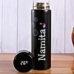 Personalised LED Temperature Bottle Black
