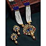 PANASH Peacock Motif Necklace Set