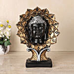 Golden Buddha Idol in Black Flower