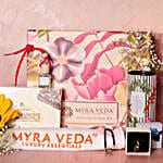 Evil Eye Bhaiya Bhabhi Rakhi Set with Myra Veda Essentiasl Hamper