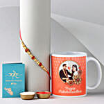 Sneh Ethnic Rudraksha Rakhi N Personalised Photo Mug