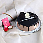 Beads Rakhi N Chocolate Cream Cake