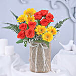 Bountyful Wishes Roses N Gerberas Potli