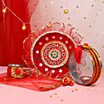 Red Karwa Chauth Pooja Thali Set