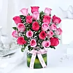 Blushing Beauty Rose Vase
