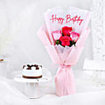 Angelic Rose Bouquet N Black Forest Birthday Bliss