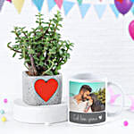 Jade Plant N Coffee Mug Gift Combo