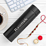 Earthly Rudraksha Rakhi N Personalised Bottle Combo