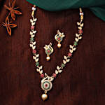 Estele Pearl Embellished Peacock Necklace Set