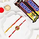 Mauli N Ganesha Rakhi With Snickers Chocolate Combo