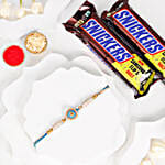 Meenakari Artistic Rakhi N Snickers Chocolate Combo